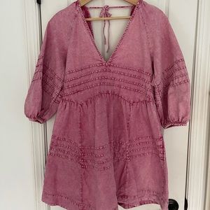 Pink Denim Free People Dress